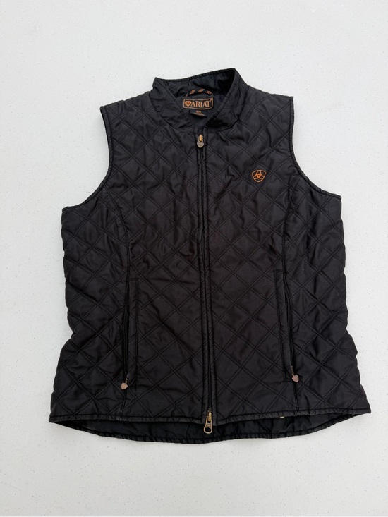 Ariat Jackets & Blazers - Ariat Black Quilted Sleeveless Vest with Logo